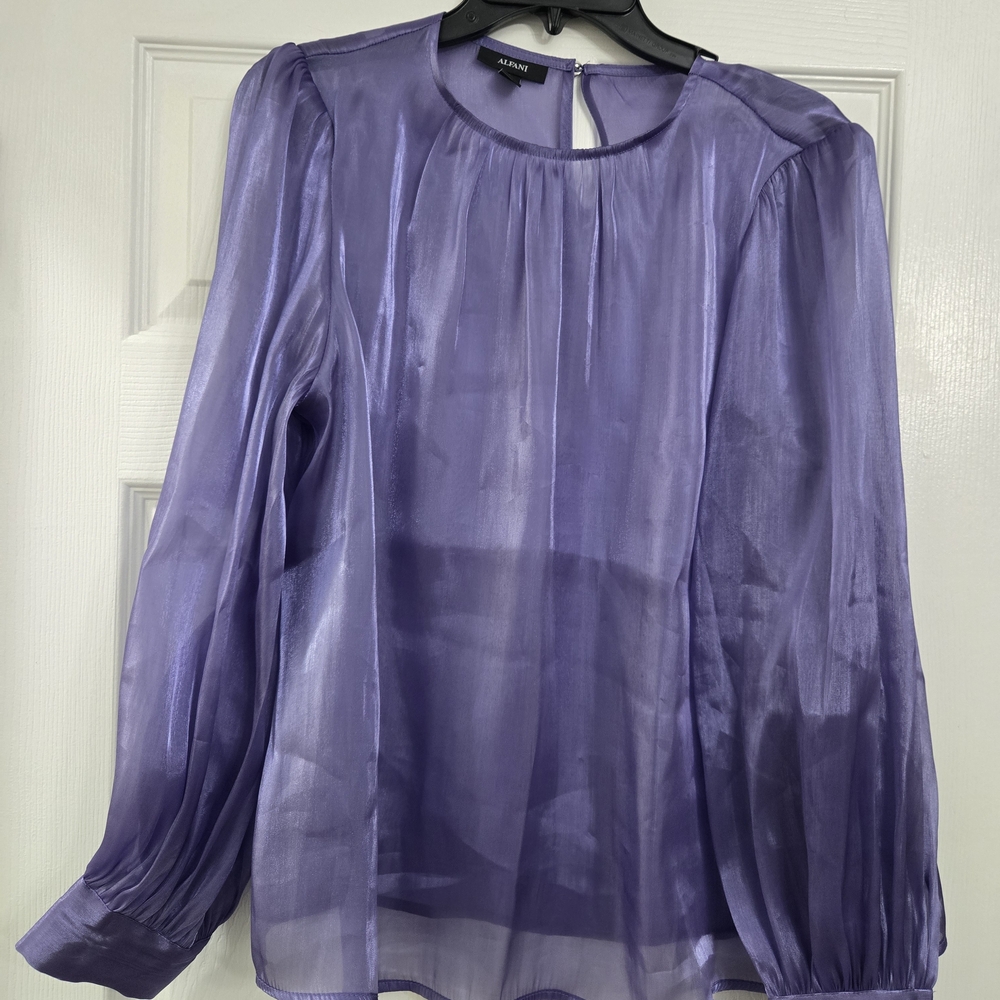 Alfani Purple Sheer Blouse